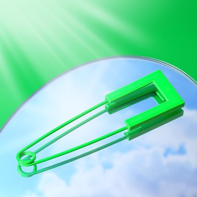 Булавка «Яркость» квадрат, 5,8см, цвет зелёный