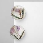 Серьги ассорти "Лето" цветы в диске, цвет фиолетово-зелёный - фото 10940135