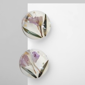 Серьги ассорти "Лето" цветы в диске, цвет фиолетово-зелёный