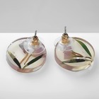 Серьги ассорти «Лето» цветы в диске, цвет фиолетово-зелёный - фото 30305569