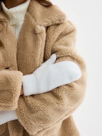 Варежки женские MINAKU «Мягкость», размер 23 см, цвет экрю