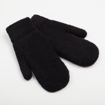 Варежки женские MINAKU «Мягкость», размер 23 см, чёрные