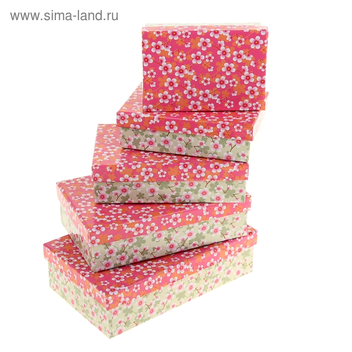 Набор коробок 5 в 1 "Летнее настроение", цвет розовый - Фото 1