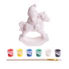 Фигурка под роспись «Снеговичок верхом», краска 6 цв по 2 мл, кисть - Фото 2