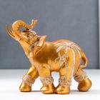 Сувенир полистоун "Африканский слон с пальмами" состаренное золото 14х7х16,5 см - фото 318670342