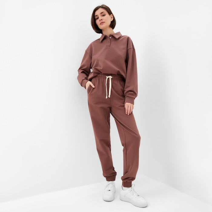 Костюм женский (джемпер, брюки) MINAKU: Casual Collection цвет шоколадный, размер 44 51273