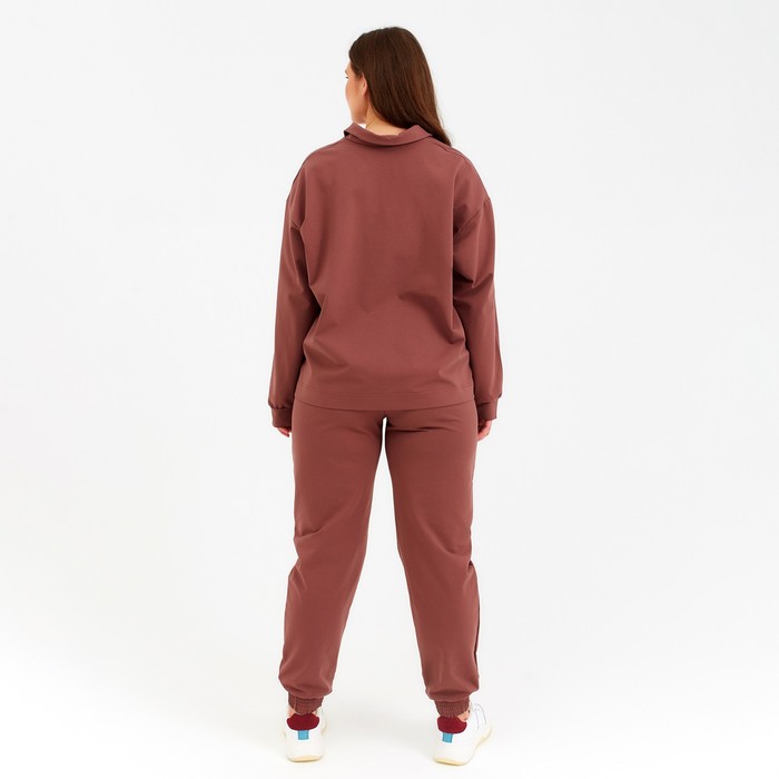 Костюм женский (джемпер, брюки) MINAKU: Casual Collection цвет шоколадный, размер 48 51275