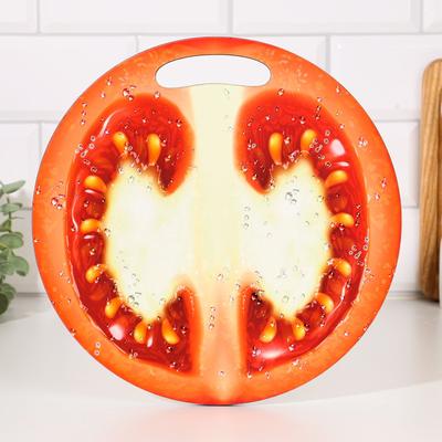 Доска разделочная сувенирная «Помидор в разрезе», 25,5 см, круглая