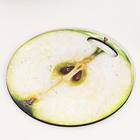 Доска разделочная и сервировочная круглая кухонная "Яблоко в разрезе", 25,5 см - Фото 3