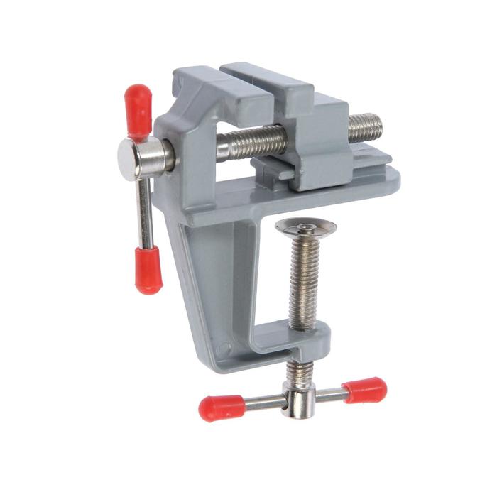 Мини-тиски алюминиевые ТУНДРА, винтовой зажим, 35 мм - Фото 1