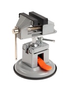 Мини-тиски алюминиевые ТУНДРА, усиленное крепление на присоске, поворотный шарнир, 75 мм - Фото 2