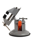 Мини-тиски алюминиевые ТУНДРА, усиленное крепление на присоске, поворотный шарнир, 75 мм - Фото 5