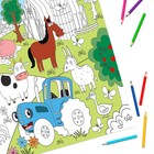 Раскраска-гигант «Весёлая ферма», 84×59 см, Синий трактор - Фото 3