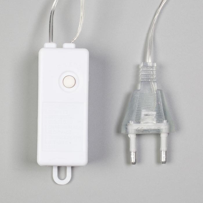 Гирлянда «Нить» 3 м с насадками «Лампа», IP20, прозрачная нить, 80 LED, свечение тёплое белое, 8 режимов, 220 В - фото 1927766692