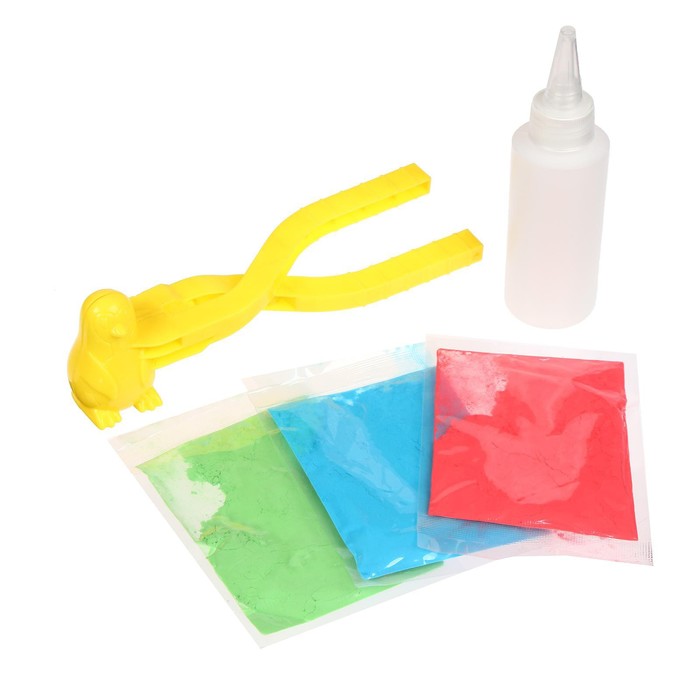 Снежколеп-песколеп «Пингвин» + красящий порошок 15 г, набор, цвета МИКС 51281