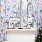 Комплект штор д/кухни с подхватами   "Christmas wreaths"  145х180см-2 шт., габардин - фото 9414774