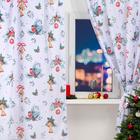 Комплект штор д/кухни с подхватами   "Christmas wreaths"  145х180см-2 шт., габардин - Фото 3