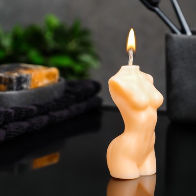 Фигурная свеча "Женское тело №1" бежевая, 9см