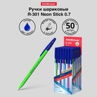 Ручка шариковая ErichKrause R-301 Neon Stick, узел 0.7 мм, чернила синие, длина письма 2000 метров, МИКС (комплект 50 шт) - фото 27225811