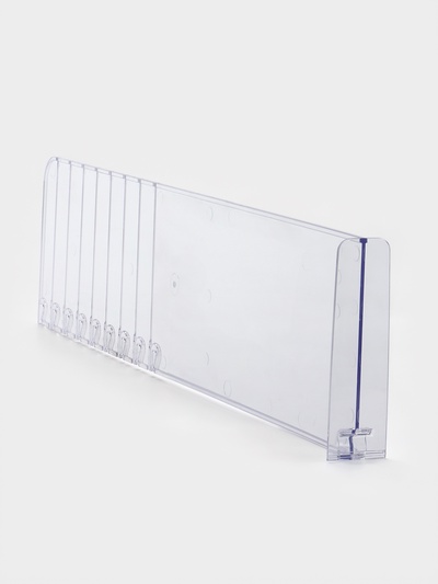 Разделитель обламывающийся, пластик, h=12 см, c передним ограничителем 12 см, L=28.5-48.5 см