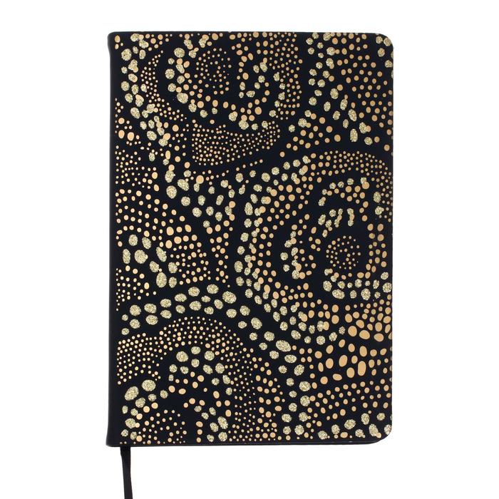 Ежедневник недатированный А5, 120 листов «Виннер», твёрдая обложка, искусственная кожа, тиснение фольгой, глиттер, тонированный блок 70 г/м², чёрный - Фото 1