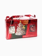 Подарочный набор новогодний «С новым годом»: горячий шоколад 25 г × 5 шт., маршмеллоу 50 г, печенье с предсказаниями 24 г 6899984