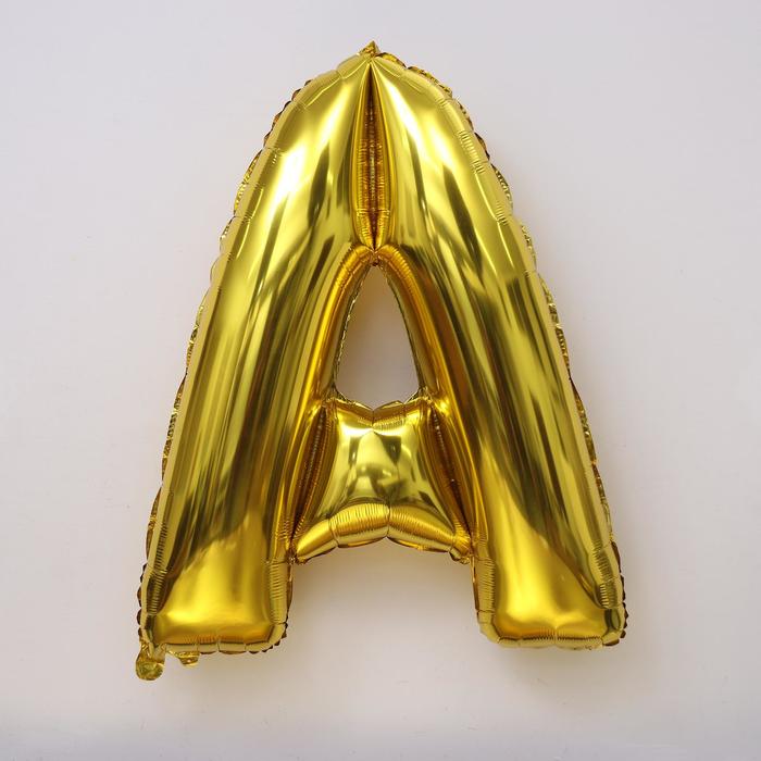 Шар фольгированный 40" «Буква А», цвет золотой - Фото 1