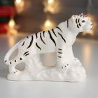 Сувенир керамика "Бенгальский белый тигр на камне" 10,2х13х5 см - Фото 1