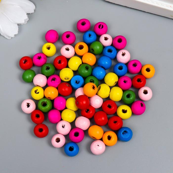 Набор деревянных бусин "Астра" яркий микс, 8 мм, 18 гр - Фото 1