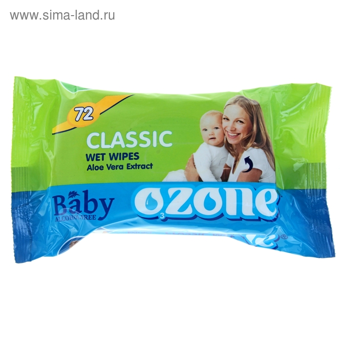 Влажные салфетки Ozon Алоэ, детские, 72 шт. - Фото 1
