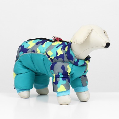 Комбинезон принтованный, размер 16, ДС 28, ОГ 40, ОШ 34 см, с замком на спине, голубой