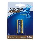 Батарейка алкалиновая Pleomax, AAA, LR03-2BL, 1.5В, блистер, 2 шт. - фото 10151278