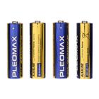 Батарейка алкалиновая Pleomax, AA, LR6-4S, 1.5В, спайка, 4 шт. - Фото 2