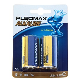 Батарейка алкалиновая Pleomax, С, LR14-2BL, 1.5В, блистер, 2 шт. 824032