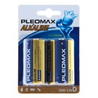 Батарейка алкалиновая Pleomax, D, LR20-2BL, 1.5В, блистер, 2 шт. - Фото 1