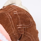 Комбинезон "Малыш", размер 12 (ДС 28 см, ОГ 38 см, ОШ 27 см), бежево-коричневый - фото 27181018