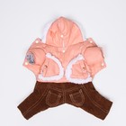 Комбинезон "Малыш", размер 12 (ДС 28 см, ОГ 38 см, ОШ 27 см), бежево-коричневый - фото 27181023