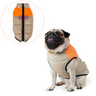 Куртка для собак на молнии, размер 10 (ДС 25 см, ОГ 34 см, ОШ 24 см), бежевая с оранжевым - фото 9416410
