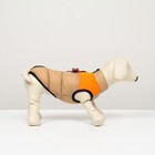 Куртка для собак на молнии, размер 12 (ДС 28 см, ОГ 38 см, ОШ 27 см), бежевая с оранжевым - фото 9777305