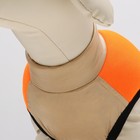 Куртка для собак на молнии, размер 18 (ДС 40 см, ОГ 50 см, ОШ 38 см), бежевая с оранжевым - Фото 5