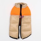 Куртка для собак на молнии, размер 18 (ДС 40 см, ОГ 50 см, ОШ 38 см), бежевая с оранжевым - Фото 7