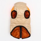 Куртка для собак на молнии, размер 18 (ДС 40 см, ОГ 50 см, ОШ 38 см), бежевая с оранжевым - Фото 8
