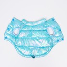 Куртка для собак двухсторонняя с утяжкой размер 14 (ДС 32 см, ОГ 42 см, ОШ 31 см), голубая - фото 26743973