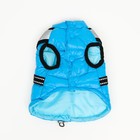 Куртка для собак со светоотражающей шлейкой, размер 14 (ДС 32, ОГ 42, ОШ 31), голубая - Фото 8