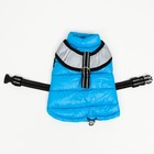 Куртка для собак со светоотражающей шлейкой, размер 16 (ДС 36, ОГ 46, ОШ 35), голубая - Фото 10
