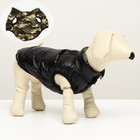 Куртка для собак двухсторонняя с принтом,  размер 8 (ДС 23 см, ОГ 30, ОШ 22 см), чёрная - Фото 1