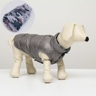 Куртка для собак двухсторонняя с принтом,  размер 8 (ДС 23 см, ОГ 30, ОШ 22 см), серая - фото 9416798