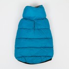 Куртка для собак двухсторонняя с воротником, ДС 36, ОШ 36, ОГ 52, голубая/серая - фото 59772357