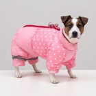 Комбинезон для собак «Горошек», размер 18 (ДС 31, ОГ 46, ОШ 38 см), розовый - Фото 1