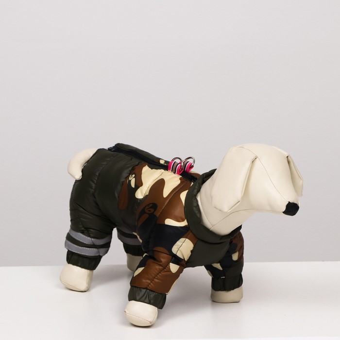 Комбинезон для собак "Камуфляж", размер 18 (ДС 31, ОГ 46, ОШ 38 см), тёмно-зелёный - Фото 1